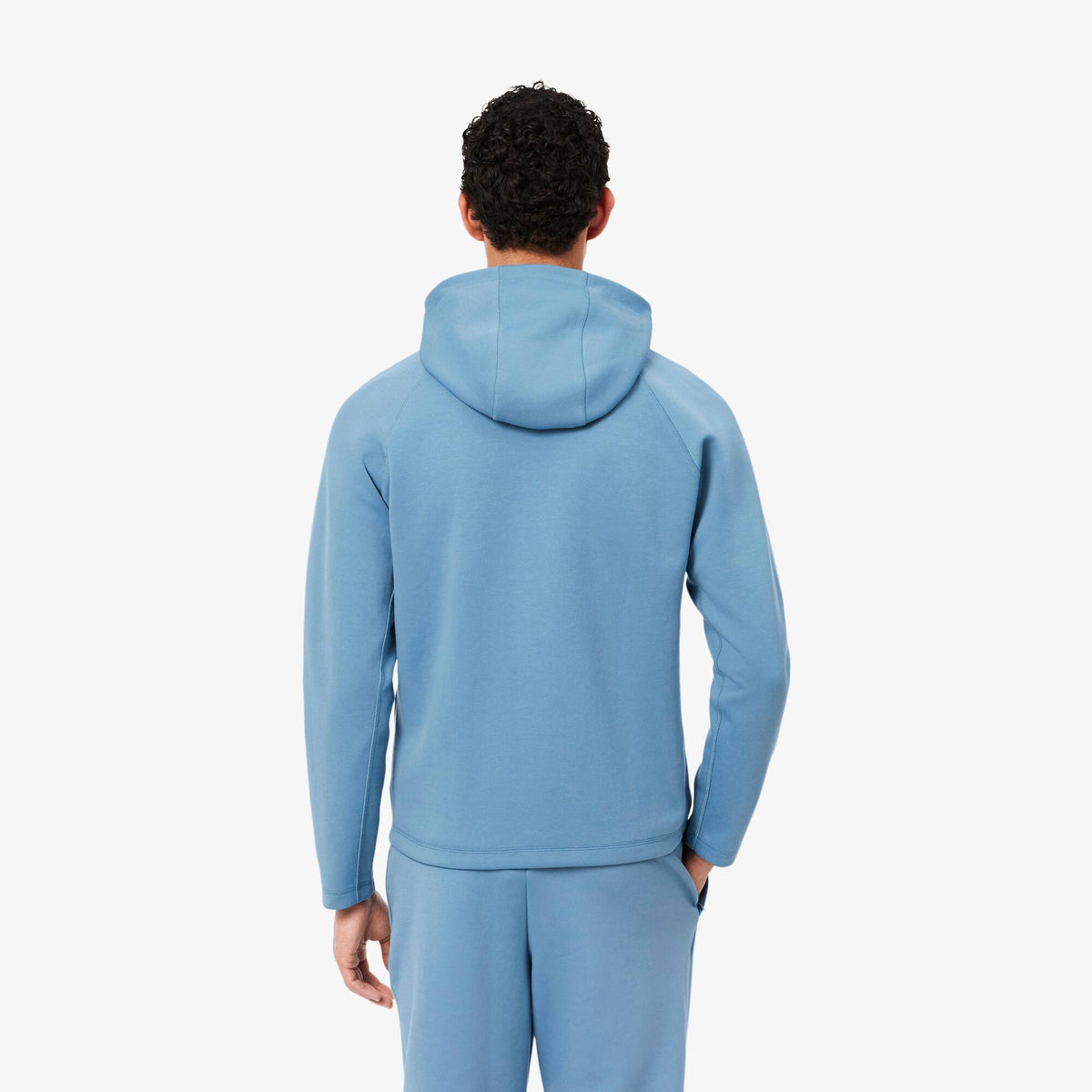 Lacoste Sport Stretch Hoodie met Rits SH0152 Blauw - achterkant