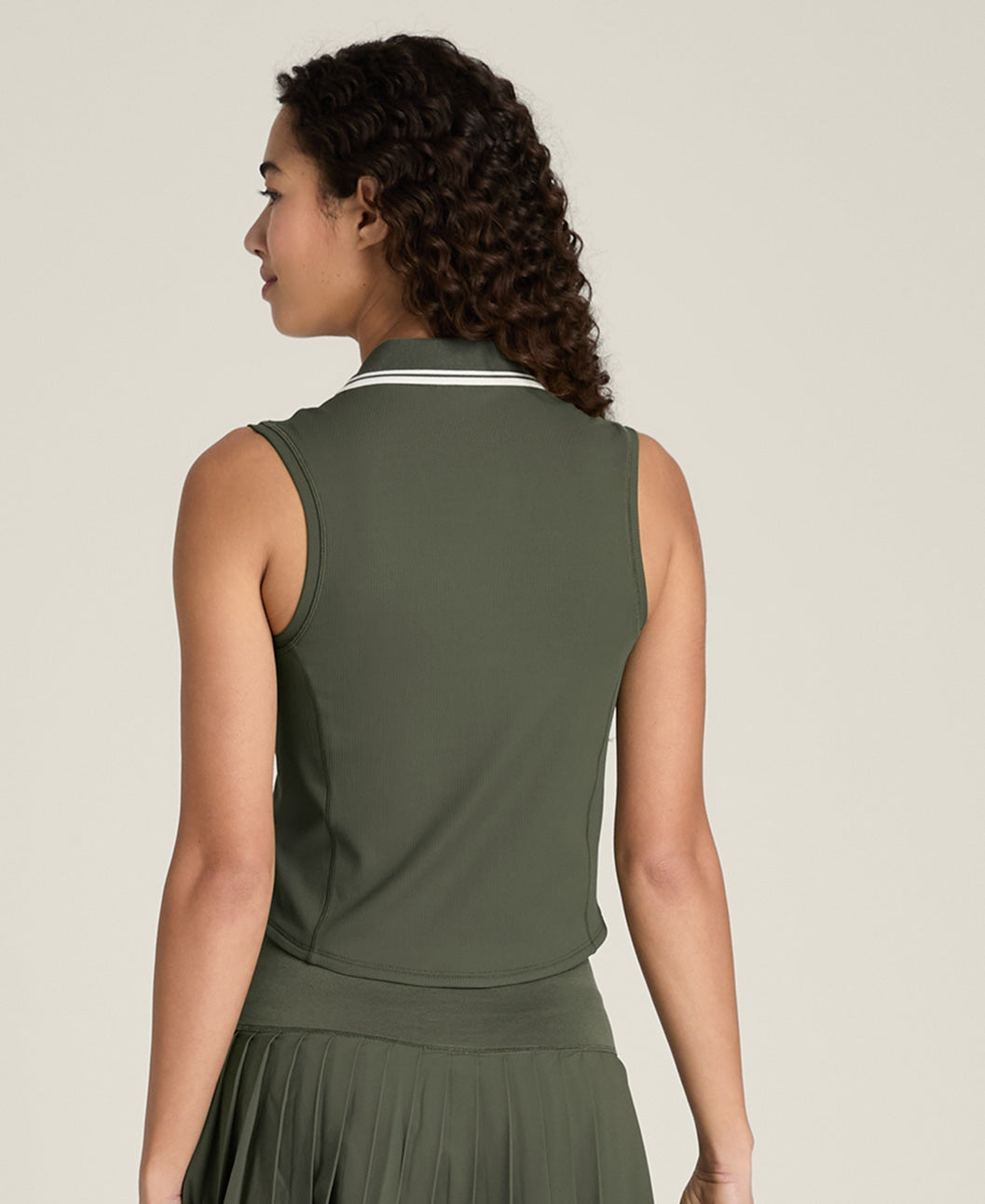 Rib Sleeveless Polo